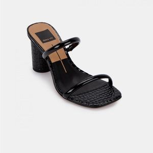 Dolce Vita Noles Black Patent Croc Heels